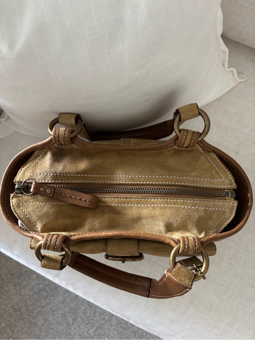 ππ¦ Vintage Coach Hampton Suede Buckle Mini Satchel - Picture 4 of 15